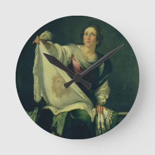 St.-Veronica, 1625-30 (Öl auf Leinwand) Runde Wanduhr