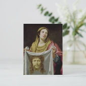 St. Veronica Holding des Heiligen Schleides Postkarte (Stehend Vorderseite)