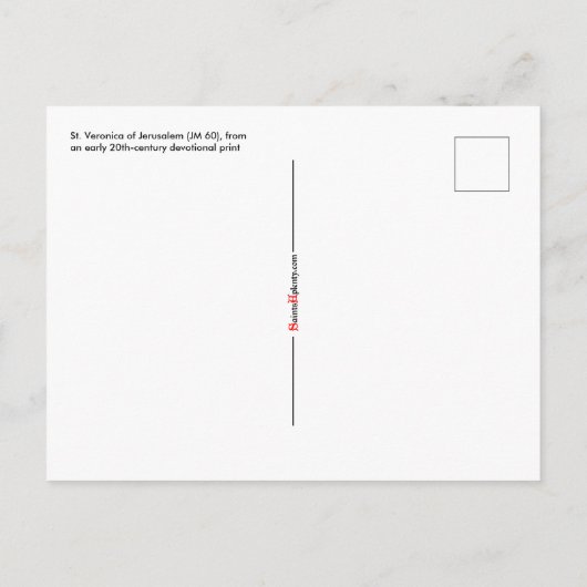 St. Veronica von Jerusalem (JM 60) Postkarte (Rückseite)