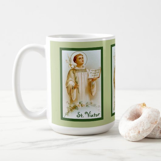 St. Viator von Lyon, der Katechist (BF 02) Kaffeetasse (Mit Donut)