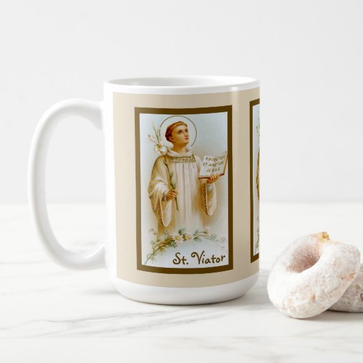St. Viator von Lyon, der Katechist (BF 02) Kaffeetasse (Mit Donut)