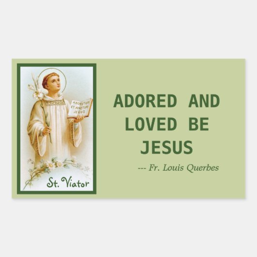 St. Viator von Lyon, der Katechist (BF 02) Rechteckiger Aufkleber (Vorderseite)