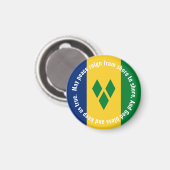 St Vincent and the Grenadines Flag Anthem Vincy Magnet (Vorderseite/Rückseite)