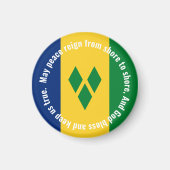 St Vincent and the Grenadines Flag Anthem Vincy  Magnet (Vorne)