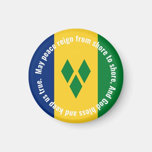 St Vincent and the Grenadines Flag Anthem Vincy Magnet (Vorne)