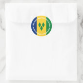 St Vincent and the Grenadines Flag Anthem Vincy Runder Aufkleber (Tasche)