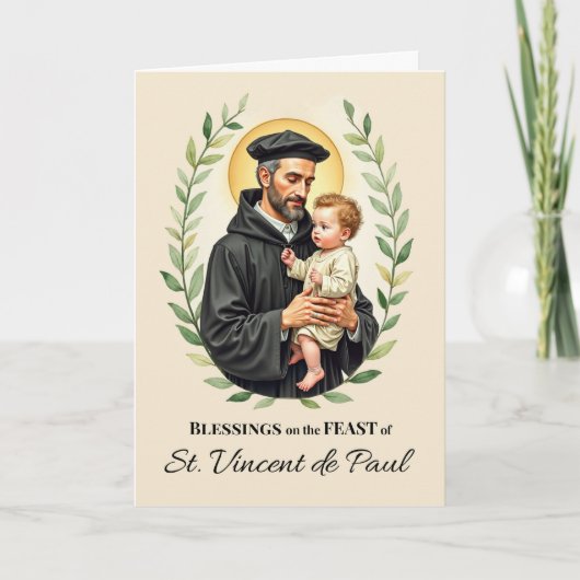 St. Vincent de Paul Feast Day Segen Wreath Karte (Vorderseite)