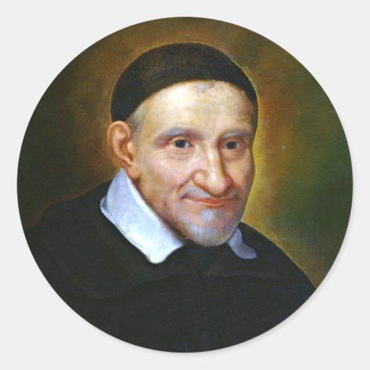 St. Vincent De Paul Religious Priest Runder Aufkleber (Vorderseite)