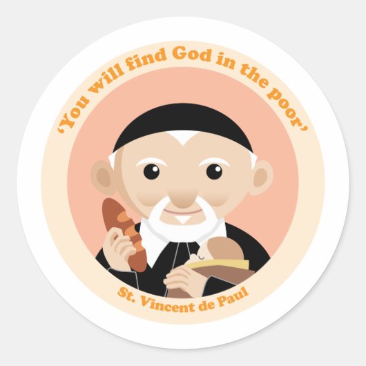 St. Vincent de Paul Runder Aufkleber (Vorderseite)