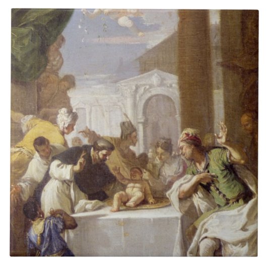 St. Vincent Ferrer darstellend ein Wunder Fliese (Vorderseite)