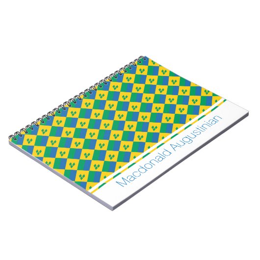 ST VINCENT FLAG Custom Add Name Notebook Journal Notizblock (Linke Seite)