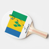 ST VINCENT FLAG & MAP Personalisiert Tischtennis Schläger (Seitenansicht)