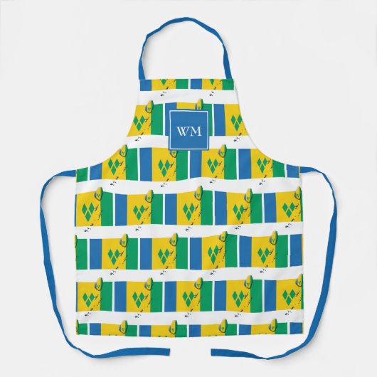 ST VINCENT FLAG | Monogramm | Vincentian Schürze (Vorderseite)