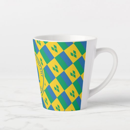 ST VINCENT FLAG Patriotic Customizable Yellow Milchtasse (Rechts)