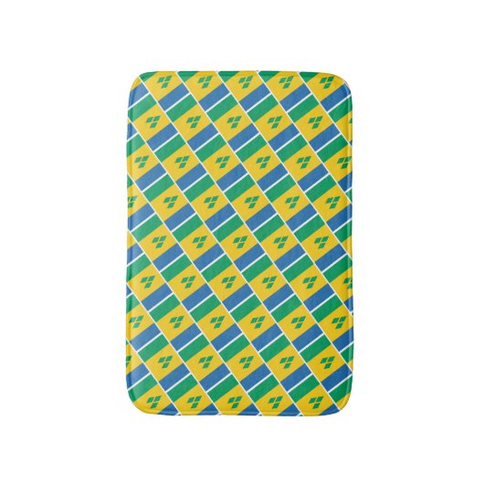 ST VINCENT FLAG Patriotic Geometric Modern Badematte (Vorderseite Vertikal)