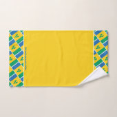 ST VINCENT FLAG Personalisiert Scripting YELLOW Badhandtuch Set (Handtuch)