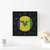St Vincent Flag Round Clock Quadratische Wanduhr (Zuhause)