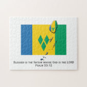 ST VINCENT | Gesegnete Nation | VINKENTIERTER FLAG Puzzle (Horizontal)