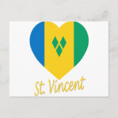 St Vincent / Grenadines Flag Herz Postkarte (Vorderseite)