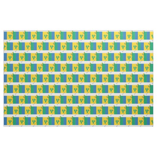 ST VINCENT GRENADINES Flag Map Kontur Stoff (Fat Quarter (45,7 x 55,9 cm))