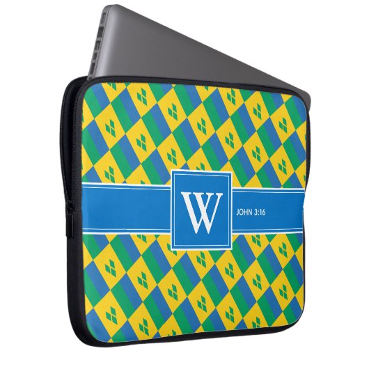 ST VINCENT GRENADINS Christlich Scripture Monogram Laptopschutzhülle (Vorne Rechts)