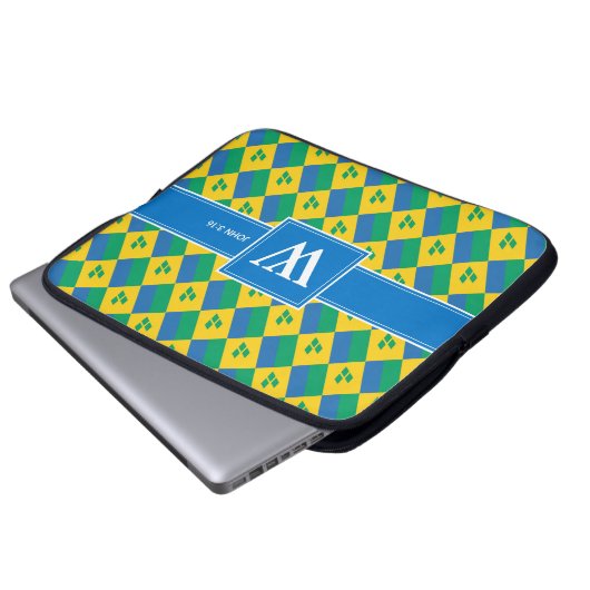 ST VINCENT GRENADINS Christlich Scripture Monogram Laptopschutzhülle (Vorne Knopf)