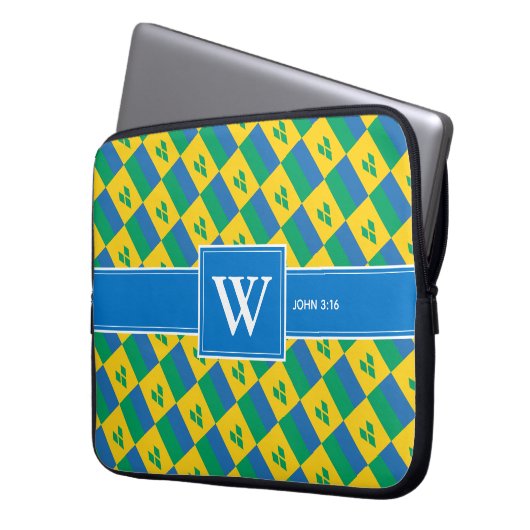 ST VINCENT GRENADINS Christlich Scripture Monogram Laptopschutzhülle (Vorderseite Links)