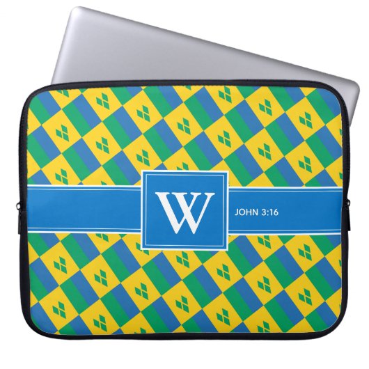 ST VINCENT GRENADINS Christlich Scripture Monogram Laptopschutzhülle (Vorderseite)