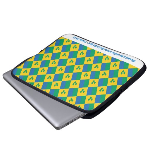 ST VINCENT GRENADINS Christliche Schrift Notebook Laptopschutzhülle (Vorne Knopf)
