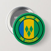 St. Vincent und das Emblem der Grenadinen Button (Vorne & Hinten)