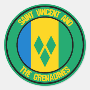 St. Vincent und das Emblem der Grenadinen Runder Aufkleber