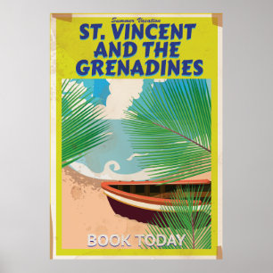 St. Vincent und das Grenadines Reiseplakat Poster