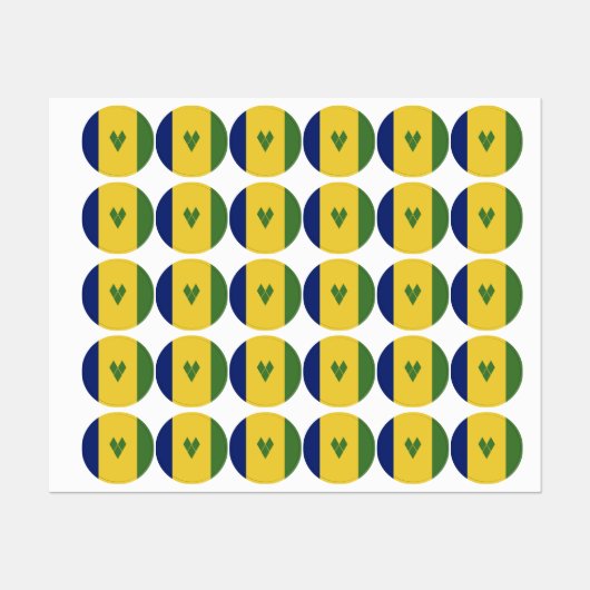 St. Vincent und die Grenadinen Etiketten (Blatt)