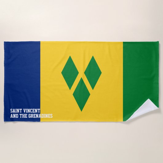 St. Vincent und die Grenadinen Flag prächtig Strandtuch (Vorderseite)
