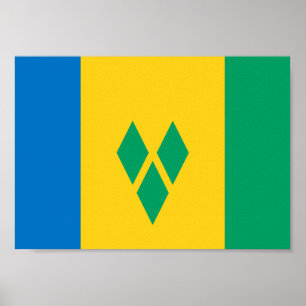 St. Vincent und die Grenadinen-Flagge Poster