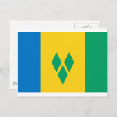 St. Vincent und die Grenadinen Flagge Postkarte (Vorne/Hinten)