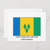 St. Vincent und die Grenadinen-Flagge Postkarte (Vorne/Hinten)