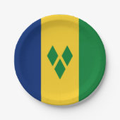 St. Vincent und die Grenadinen-Flagge Vincy Pappteller (Vorderseite)