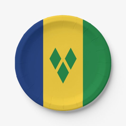 St. Vincent und die Grenadinen-Flagge Vincy Pappteller (Vorderseite)