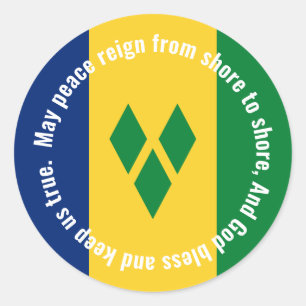 St. Vincent und die Grenadinen Flaggenhymne Vincy Runder Aufkleber