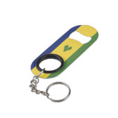 St. Vincent und die Grenadinen Mini Flaschenöffner (Rückseite Schrägansicht)