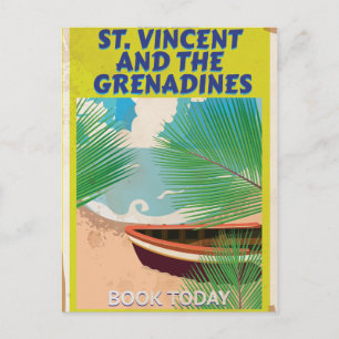 St. Vincent und die Grenadinen Reiseplakat Postkarte