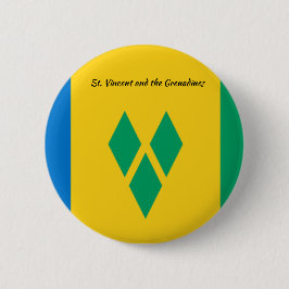 St. Vincent und die Grenadinen-Rundfahne Button