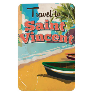 St. Vincent Vintage Reiseplakat. Magnet