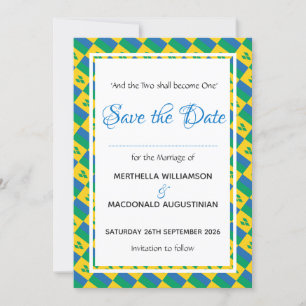 ST. VINCENTS Patriotischer Brauch Hochzeitsfeier Save The Date