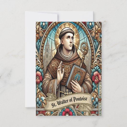 St. Walter of Pontoise Italienische St. Prayer Kar (Vorderseite)