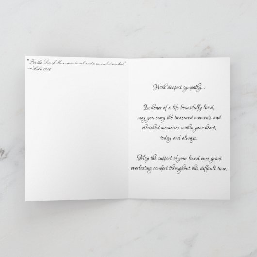 "St. Wenceslaus Trumpeter Angel" Sympathiekarte Nr Karte (Innenseite)