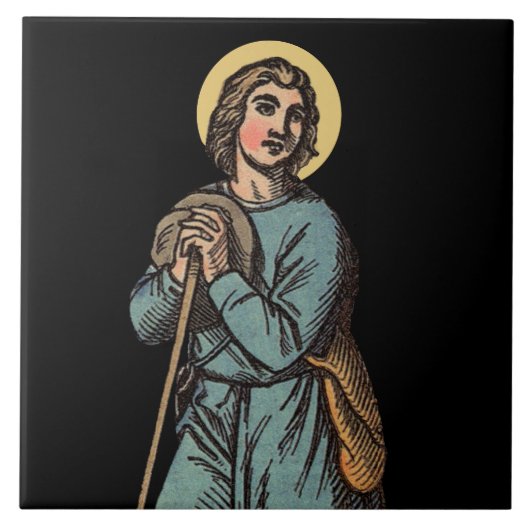 St. Wendelin hütet Schafe Fliese (Vorderseite)