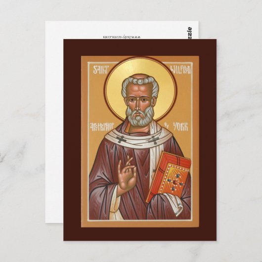 St. Wilfred of York Prayer Card Postkarte (Vorne/Hinten)