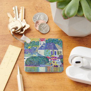 St. Wolfgang Church by Gustav Klimt, Victorian Art Schlüsselanhänger